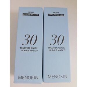MENOKIN 30 Seconds Quick Bubble Mask Moist Hyaluronic Acid 3.21oz Lot of 2